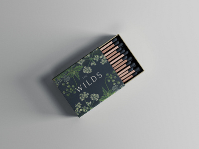 The Wilds Matchbox branding design floral logo design matchbox product design restaurant