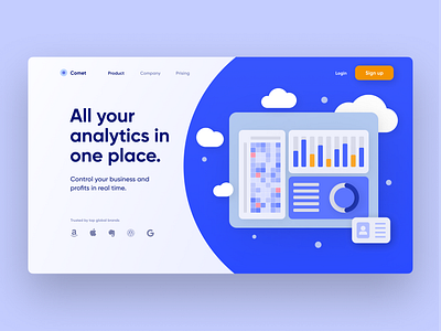 Comet - ERP system analytics chart crm customer dashboad diagram ecommerce erp graph hrm illustration kpi performance product design saas sale solution ui ux
