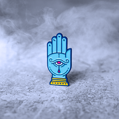 The Mystic Hand 👁 Enamel Pin ✋ badge eyes fatima fortune teller halloween haunted mansion icon illustration illustrator lapel pin magical occult occultism paranormal pin pins psychic san diego spooky supernatural