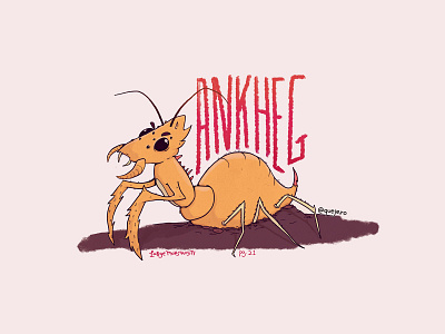 ankheg ant cartoon cute drawing illustration lettering manual monster