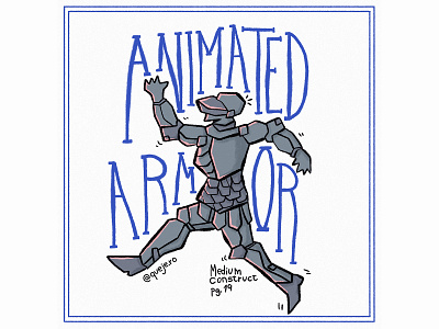 animated armor cute drawing illustration lettering manual monster