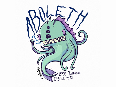 Aboleth color cute drawing illustration lettering manual monster