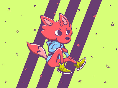 Sporty Pup adidas adorable animal colourful cute design illustration procreate wolf