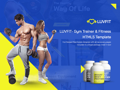 LUVFIT- Gym Trainer & Fitness HTML5 Template css3 fitness graphicsdesign gym html html template javascript jquery protein scss training website design