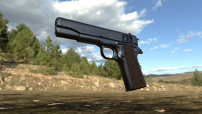 Colt 45 Pistol 45 colt detail game gun maya metal open world openworld pistol realistic skin steam substance painter survival texture unreal unreal engine zombie