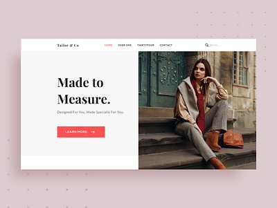 Made to Measure desktop landing page sketch ui design web design