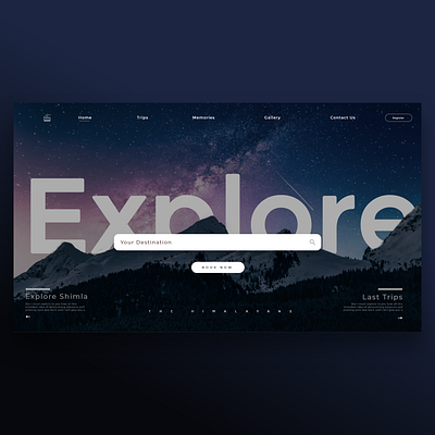 Travel UI Design With search Bar adobexd clean graphic design search stars ui uiux web design website website concept website design