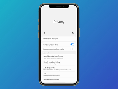 Privacy Setting Design #DailyUI #007 app design privacy settings ui ui ux