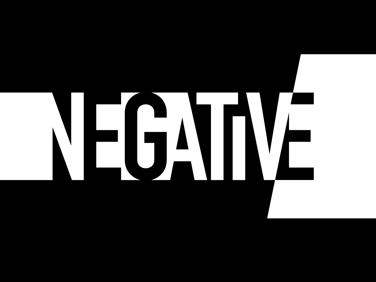 Negative Space black blackwhite experiment flash graphic design logo motion graphics negative spot turning off turning on type typography vector graphics white