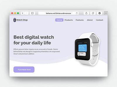 Watch e commerce Web Shop UI adobe xd web ui design branding business design farhanurrahman ui ux designer minimal typography ui ux web