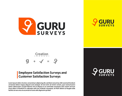 Guru Survey colorful logo guru guru logo logo design mark mark logomark brandmark minimal minimal logo orange logo survey surveying