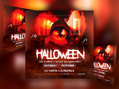 Halloween Flyer black city design event flyer halloween horror ladies night night nightclub party