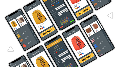 App ui screens app app design bag dark app design mashud19 prototype ui user experience user interface design ux