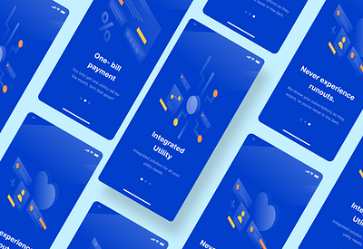 Utilitapp - Integrated Utility Management App Onboarding app branding credit card design illustration onboarding payment product smart home splash tech utility