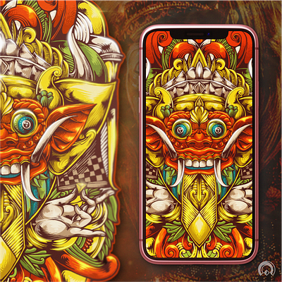 Barong bali balinese barong brand branding designs esports fire flame illustration logo skull sports
