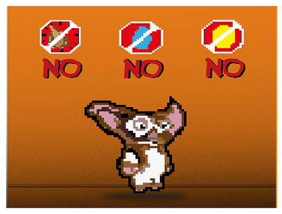 Gizmo 8 bit 2021 art design fan art gizmo no orange pixel art pixelart