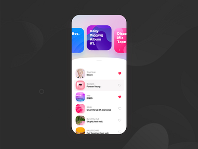 Daily UI #1. Music Digging Album interactiondesign music music app playlist ui ui design