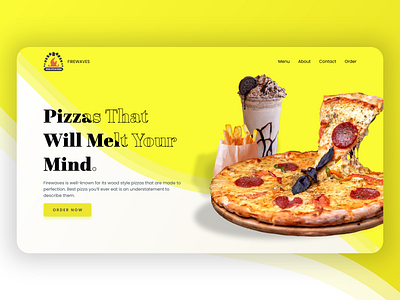 Pizza Time! 3d 3d illustration 3d modeling adobedimension adobexd branding design food pizza pizza menu pizza place restaurant website website design yellow