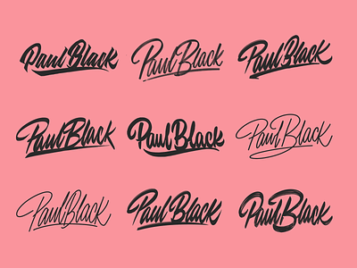 Paul Black - Lettering Logo Sketches for DJ company from LA branding calligraphy clothing design fashion font free hand lettering identity lettering logo logotype mark packaging script sketches streetwear type typo typography