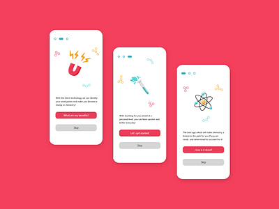 Chemistry teacher(Intro) app chemistry design illustration intro ui ux