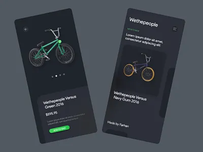 e-Commerce Bmx Bike Mobile App bike biker branding dark dark app typography ui uiux uiuxdesign ux