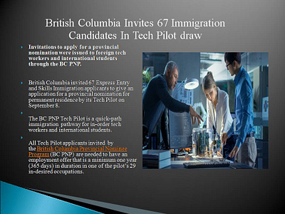 British Columbia Invites 67 Immigration Candidates In Tech Pilo