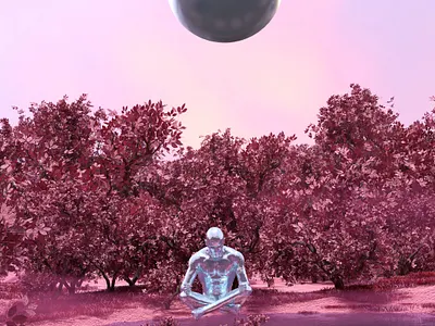 Oasis (Cropped) 3d 3d art 3d artist album art art blender cover cover art cycles desert design designer glass music oasis pink render sakura trap tribal