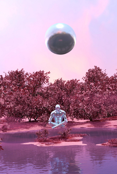 Oasis (Cropped) 3d 3d art 3d artist album art art blender cover cover art cycles desert design designer glass music oasis pink render sakura trap tribal