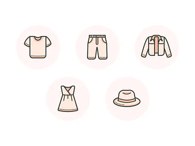Icon design for app categories app category clothes design flat icons
