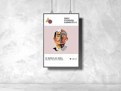 Exhibition «Dali & Picasso» design illustration minimal poster