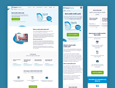 Ocean Bad credit product page branding design flat frontend development product page sketch sketchapp ui ux website