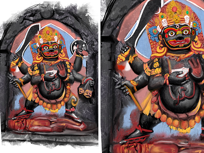 Kaal Bhairab digital art art music artmusic bhairab digital sketch digitalart kaal bhairab kathmandu nepal procreate