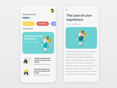 e articles application app branding concept design flat illustration logo minimal ux vector