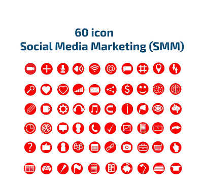 Big set 60 icons Social Media Merketing (SMM). Vector style. design icon icon design icon set iconography illustration smm social social media social media design social network socialmedia vector