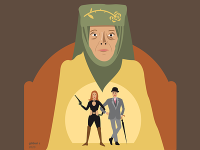 Diana Rigg: from Emma Peel to Olenna Tyrell diana rigg emma peel game of thrones illustration illustrator people portrait vector