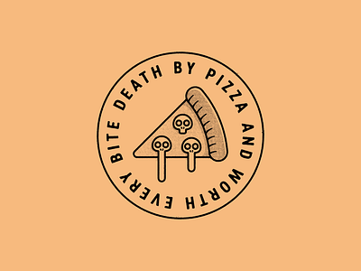 Skull Pizza badge design food illustration pizza texture true grit texture supply vector