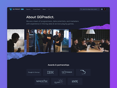 GGPredict - About us dark design esports figma game gamers ui ux