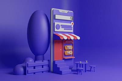 3D Smartphone Shop Illustration 3d app art illustration landing page smartphone ui ux website