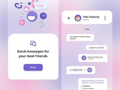 Chatting 3d 3d modeling app chat chat app chat room clean clean ui dailyui design minimal mobile mobile app mobile design mobile ui ui ui design uiux user interface ux