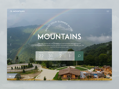 The mountain resort landing page layout layoutdesign mountains nature summer summertime ui designer vacation web design webdeisgn webdesigner