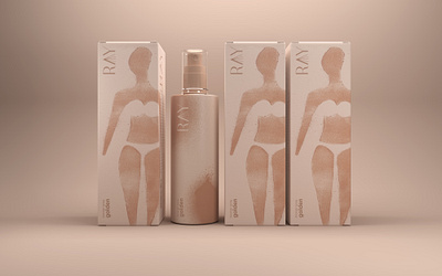 bronzer spray RAY branding design illustration packaging paper