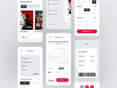 Movie App Ticket Booking Concept app app design clean design clean ui mobile mobile app mobile app design movie ticket ui ui ux design ui ux uidesign uidesignpatterns uidesigns uiux