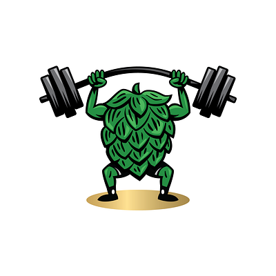 Pumped Up alcohol beer craft beer gym illustration weightlifting workout