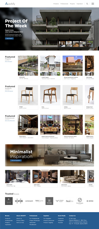 Archify Web architecture ecology ecommerce home marketplace minimal minimalistic project real estate ui ux web