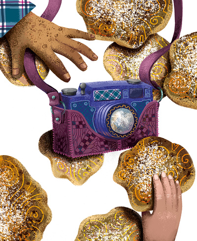 Biedronka Piorko Competition Entry - the late Grandpa analogue book cake cakes camera children competition contest illustraion