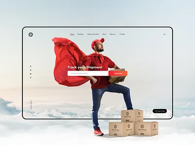 Express courier and logistics UI clean ui courier delivery express hero image homepage landingpage ui ux webdesign website design