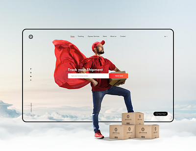 Express courier and logistics UI clean ui courier delivery express hero image homepage landingpage ui ux webdesign website design