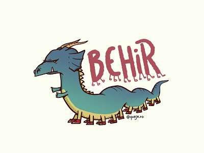 behir behir cute dragon fanart lettering manual monster snake