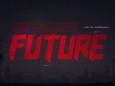 Distressed Future Cyberpunk Font V1 cd coarse concept art cover cyberpunk font harsh headers letters metal music poster retro retrowave rugged synthwave