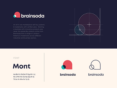 Brainsoda Logo blend logo brand design branding geometric design logo logo design logodesign muted colors overlay pastel color pastel colors patent trademark